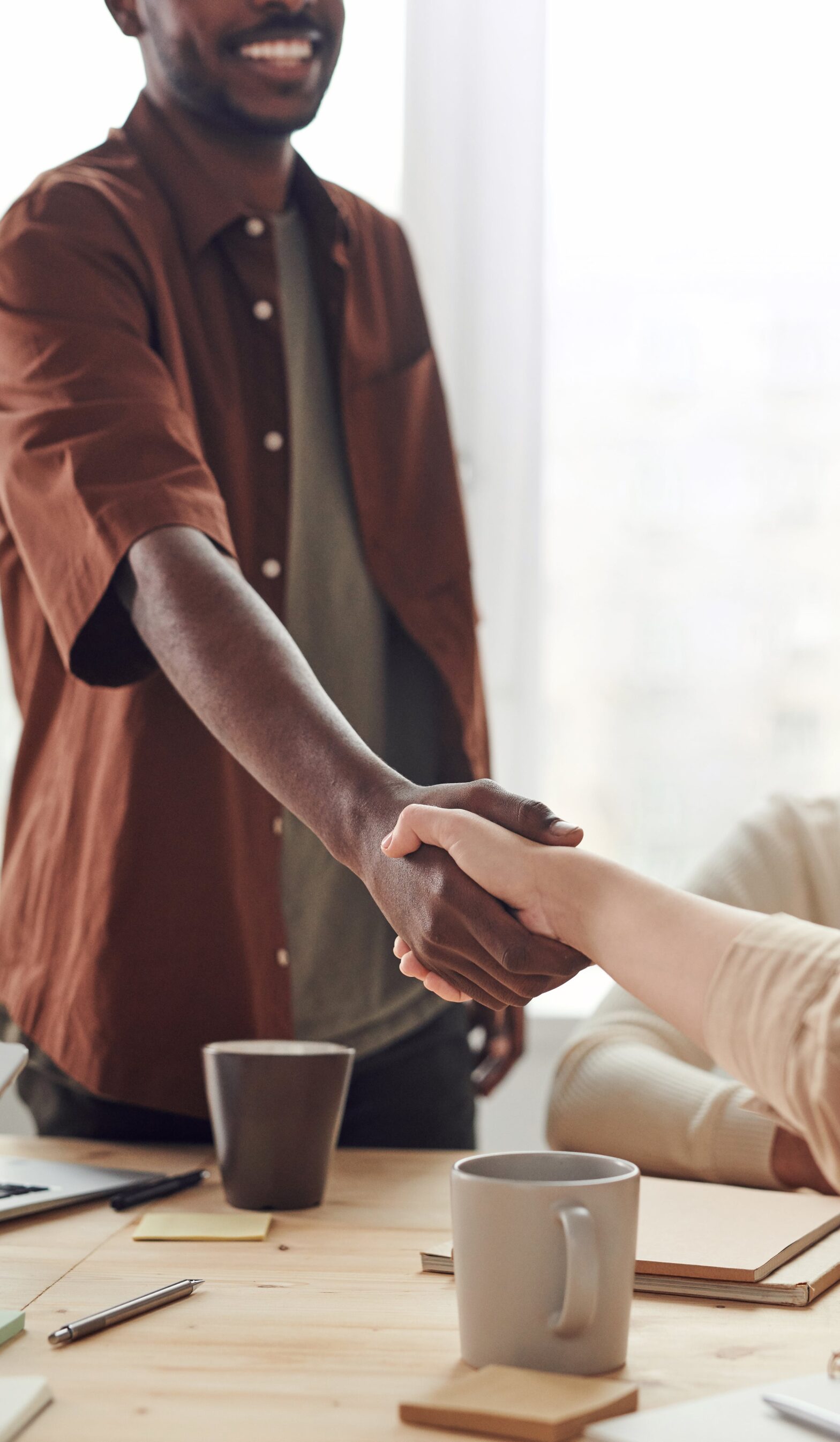 People shaking hands. Negotiate a deal.